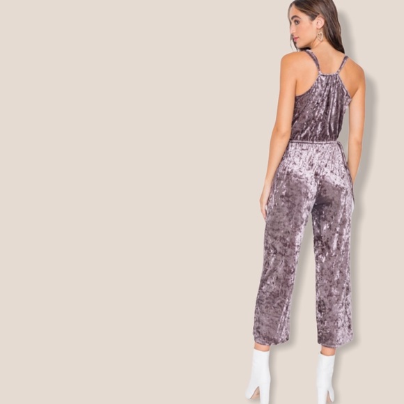 Grade & Gather Crushed Velvet Jumpsuit - Picture 3 of 3